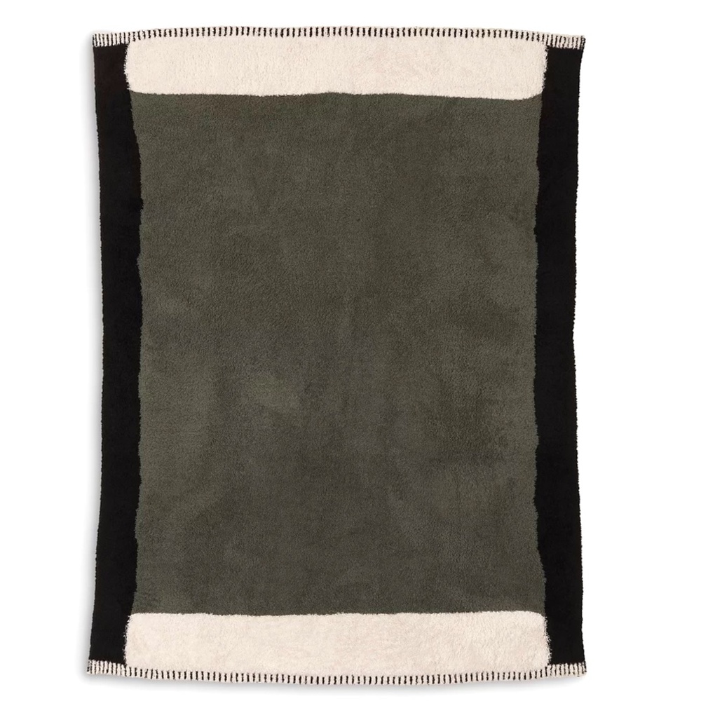 Barefoot Dreams CozyChic Color Block Throw Khaki Green Multi / 54" x 72"